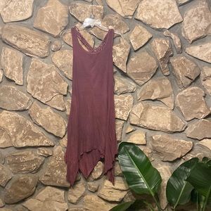 Macrame back shark bite hand dyed tunic/dress